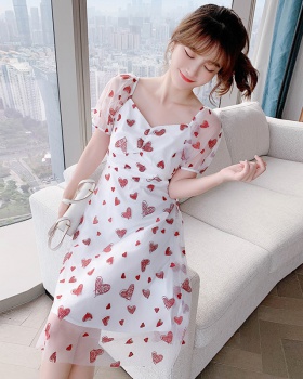 Spring lady dress flat shoulder formal dress for women