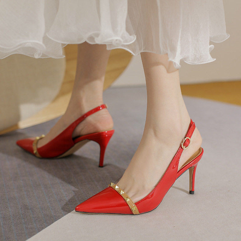 Low sandals summer high-heeled shoes for women