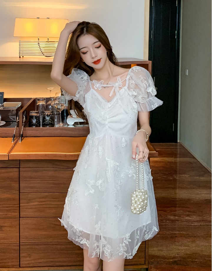 Puff sleeve summer dress butterfly small lady lady dress