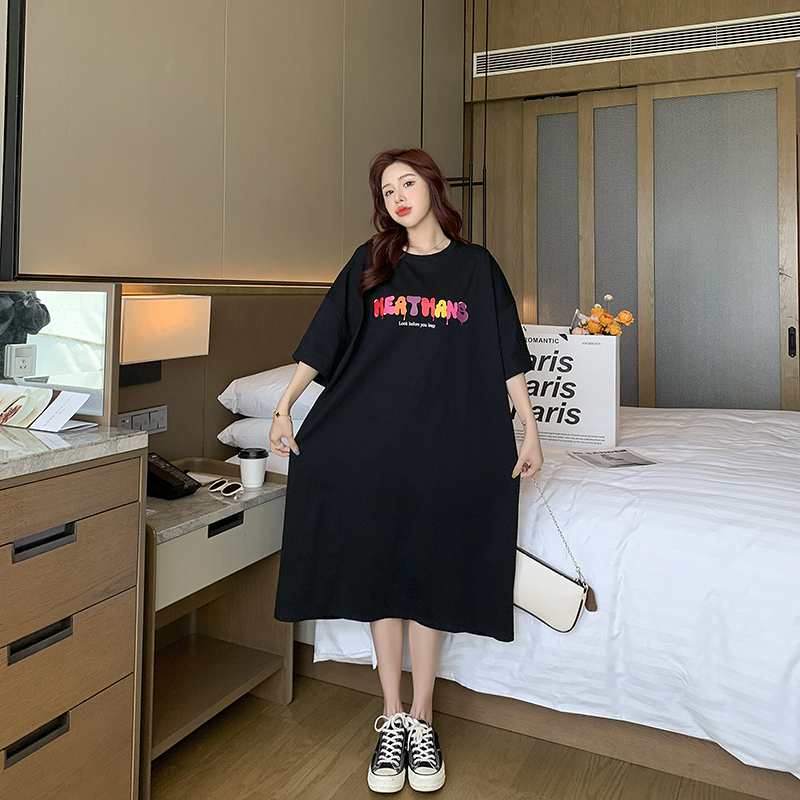 Large yard Casual Korean style T-shirt long loose dress