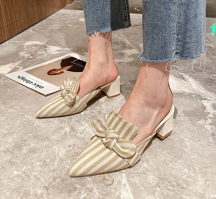 Stripe slippers spring and summer shoes for women