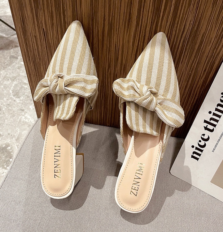 Stripe slippers spring and summer shoes for women