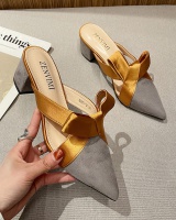 Low high-heeled sandals pointed slippers