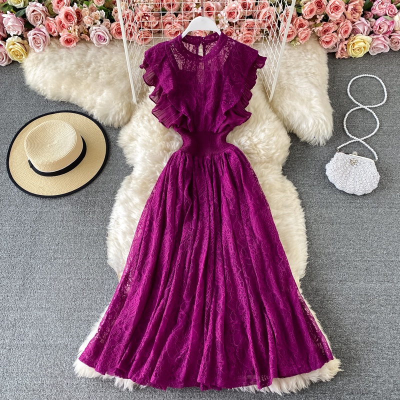 Fashion long sleeve formal dress elegant lace dress