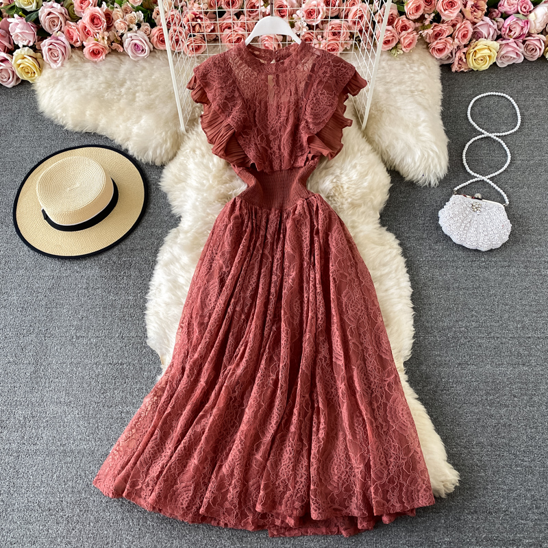 Fashion long sleeve formal dress elegant lace dress