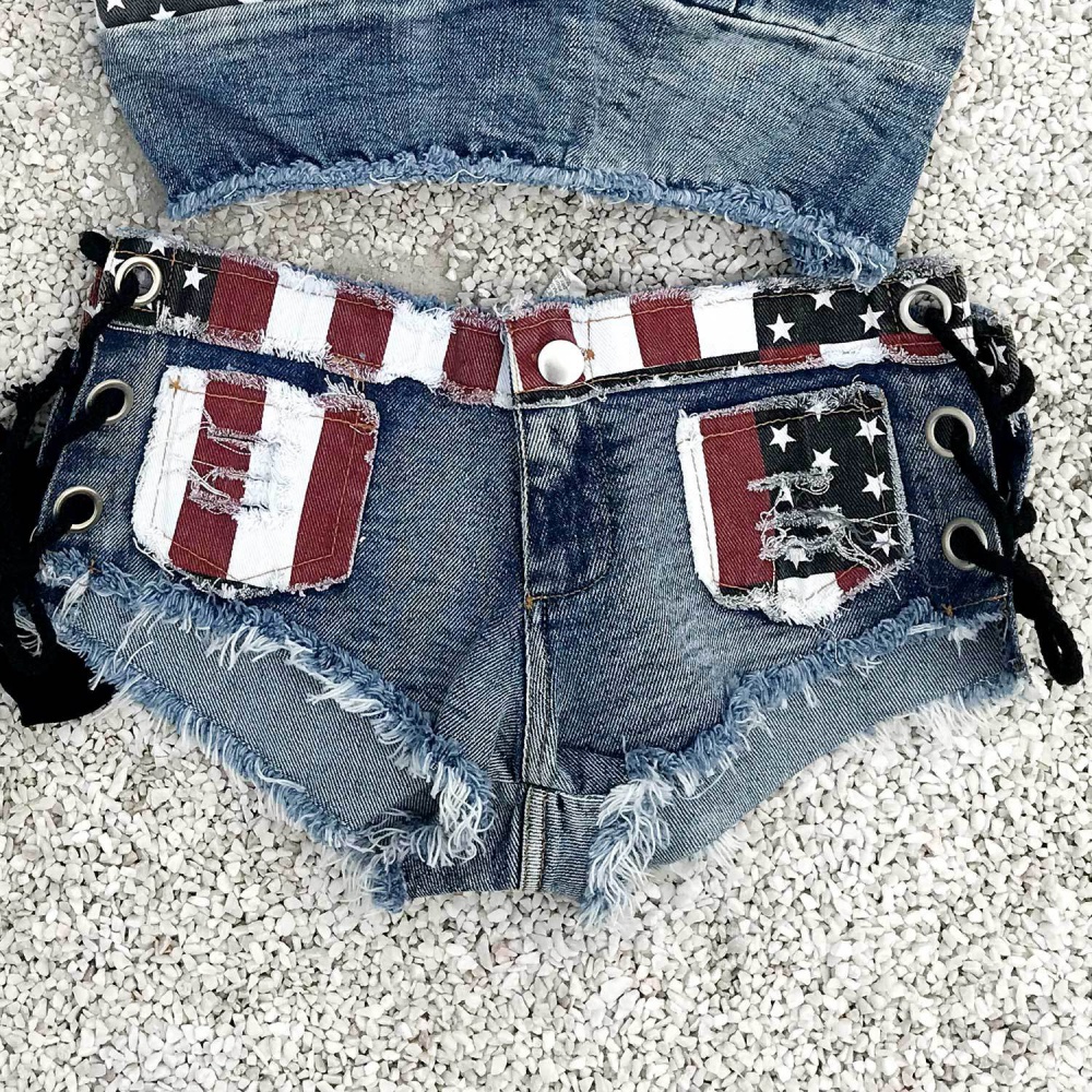 European style sexy short jeans holes shorts for women
