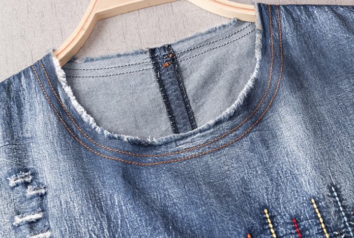 Slim summer Korean style short jeans 2pcs set for women