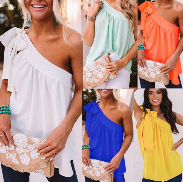 Summer frenum tops candy colors T-shirt for women