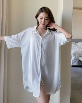 Large yard summer shirt silk homewear pajamas