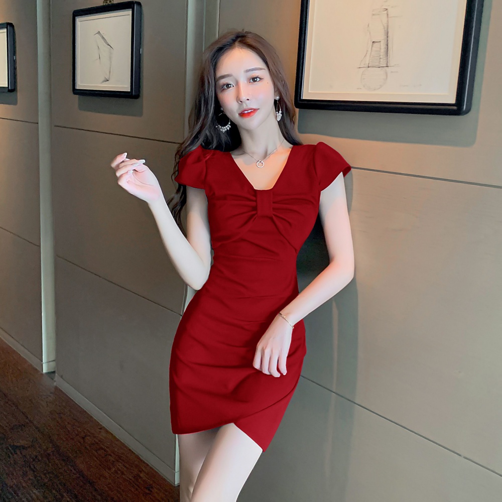 Korean style sexy profession summer package hip dress