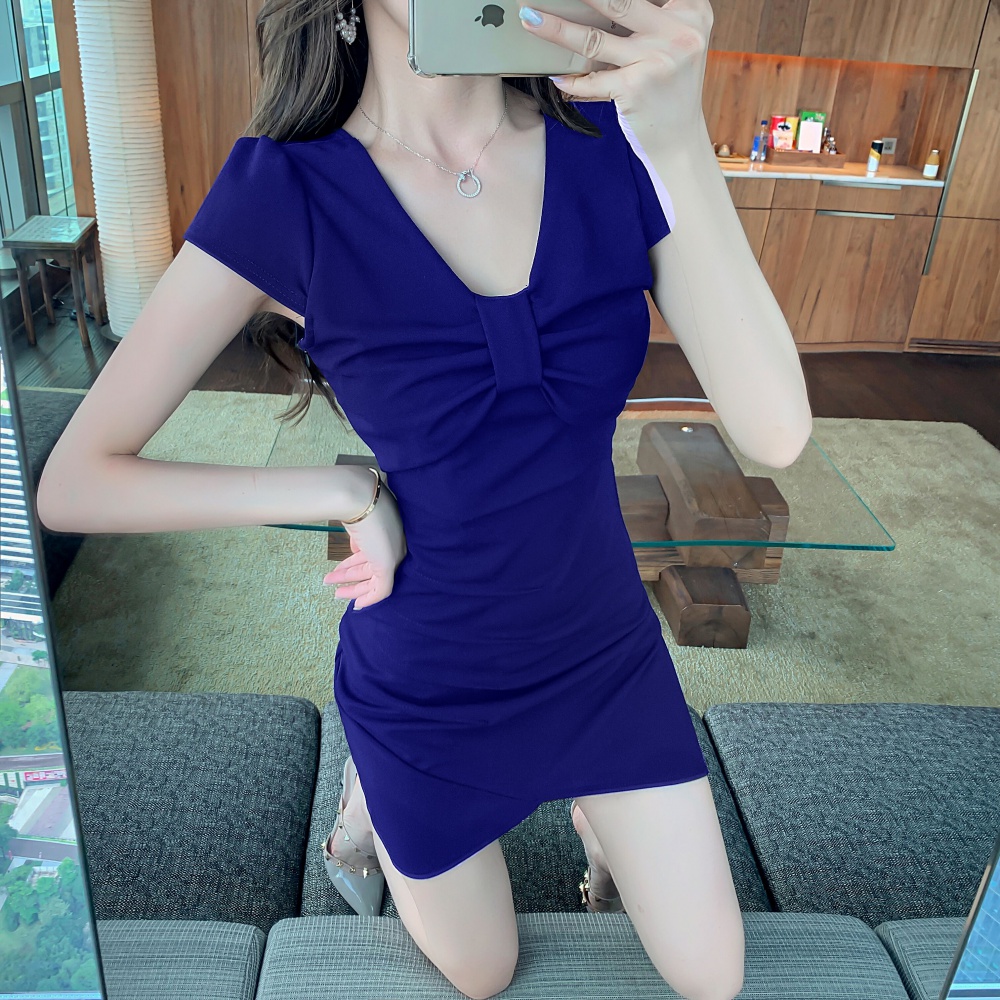 Korean style sexy profession summer package hip dress