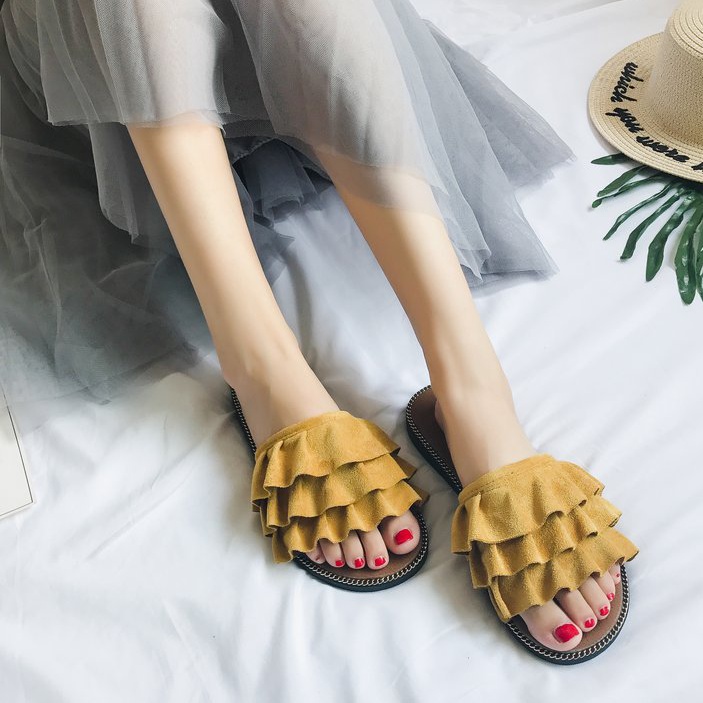 Japanese style summer flat slippers for women