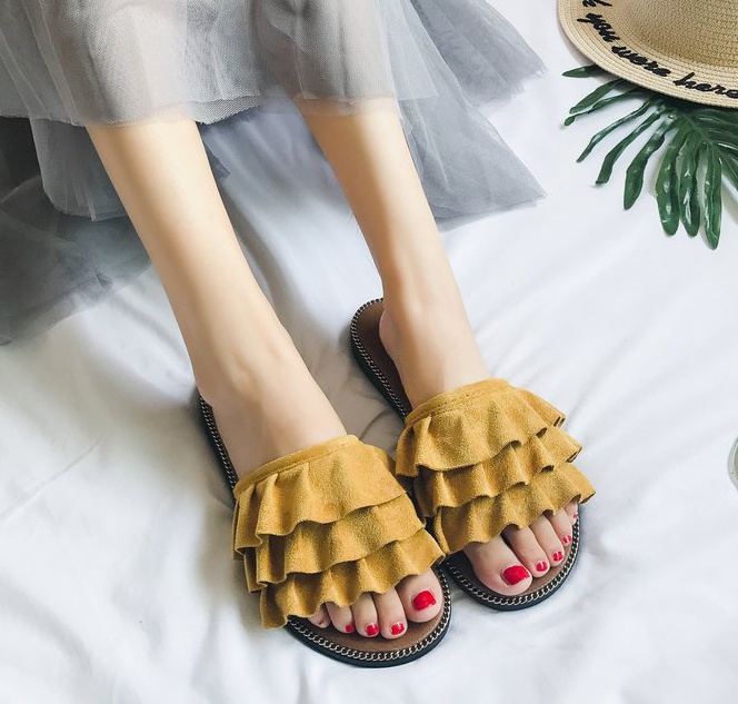 Japanese style summer flat slippers for women