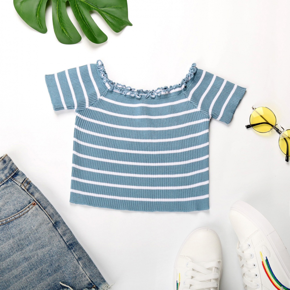 Sexy stripe tops short summer T-shirt for women