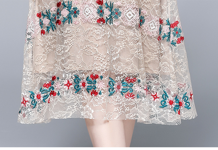 Slim ladies embroidered lace temperament elegant dress