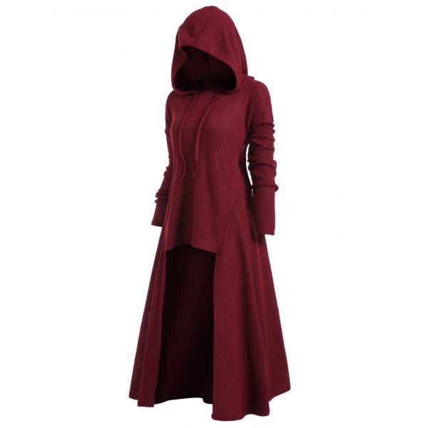 Pure hooded coat large yard dress for women