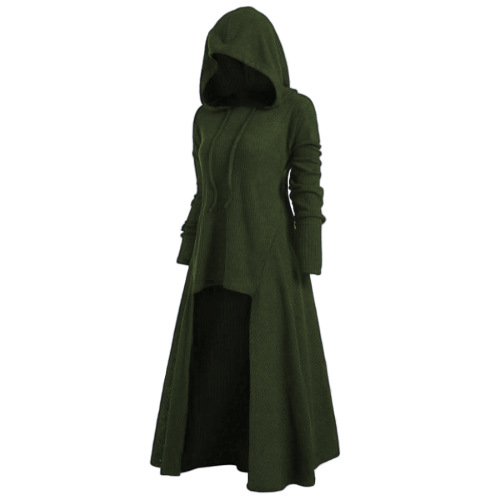Pure hooded coat large yard dress for women