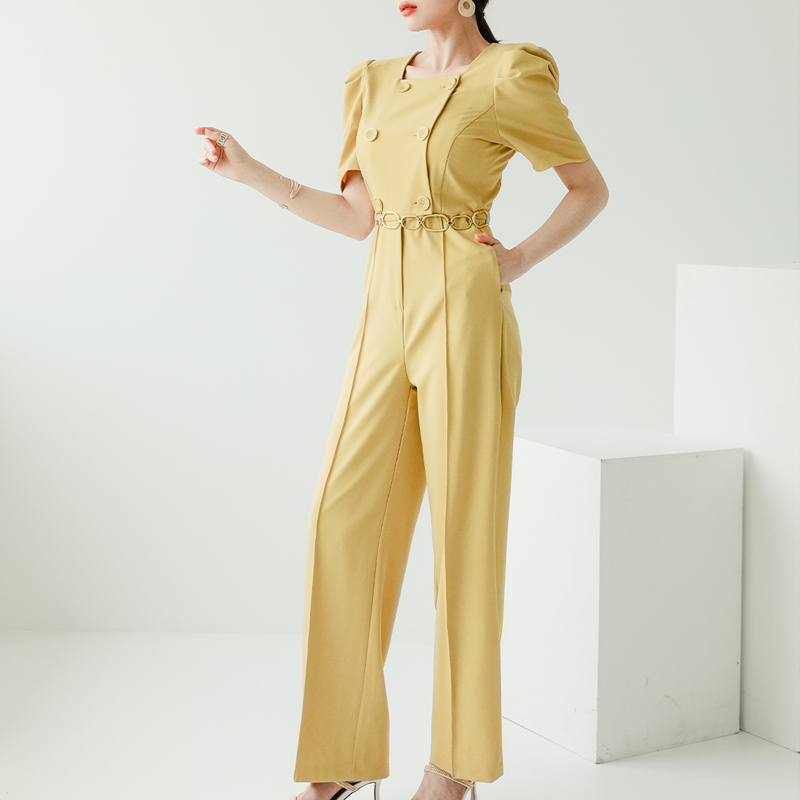 Summer fashion slim double-breasted jumpsuit for women