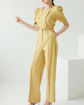 Summer fashion slim double-breasted jumpsuit for women
