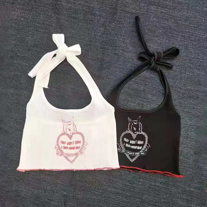 Printing heart pure spicegirl halter summer vest