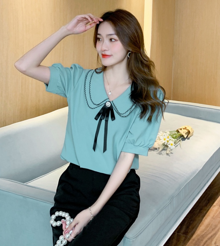 Korean style chiffon shirt double tops for women