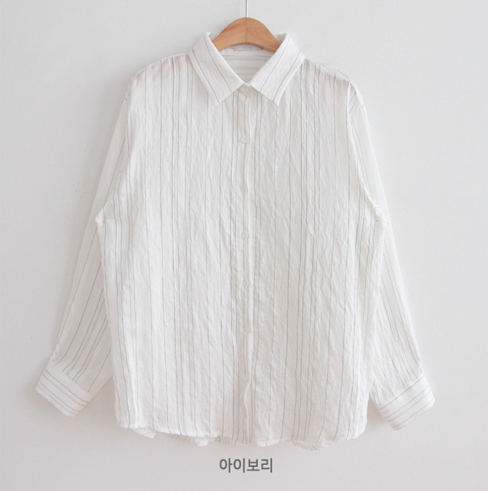 Korean style stripe shirts sunscreen shirt
