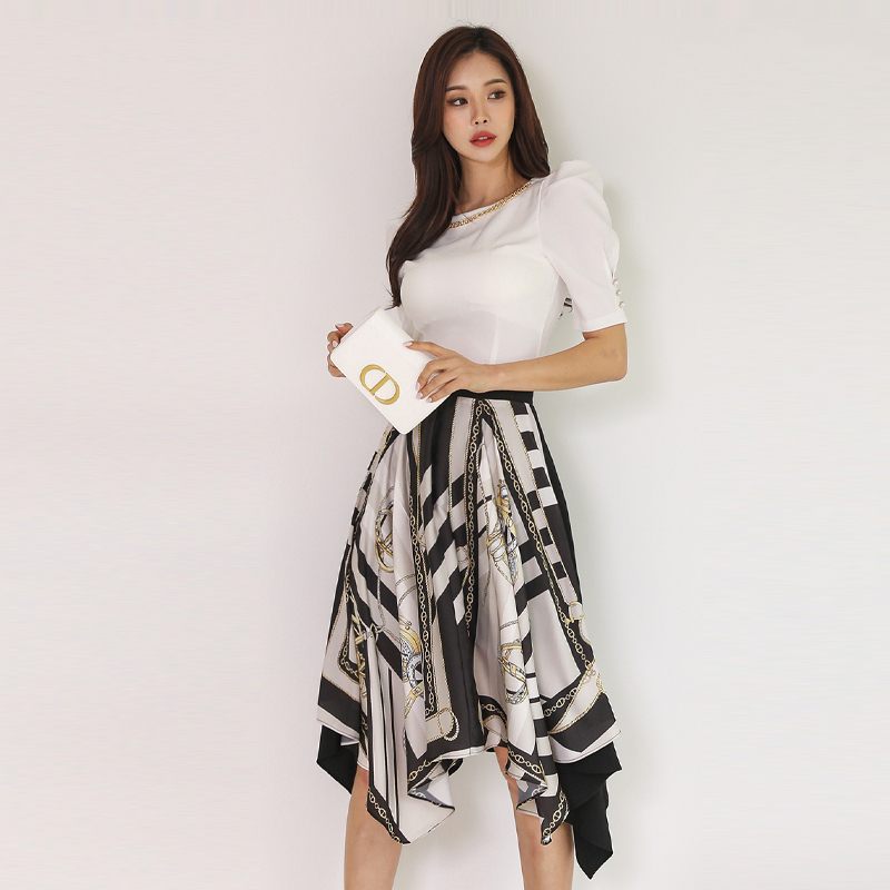 Drape dress Korean style tops a set for women