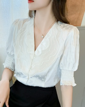 Korean style lace shirt summer France style tops