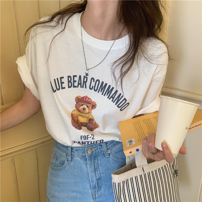 Short sleeve cubs printing T-shirt