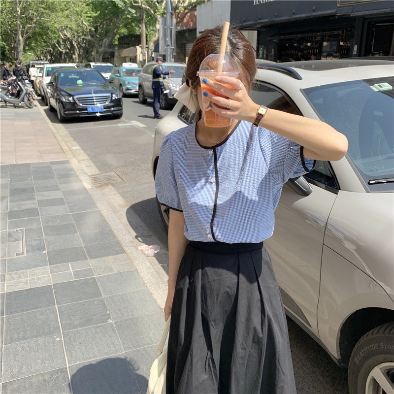 Korean style long slim high waist all-match skirt