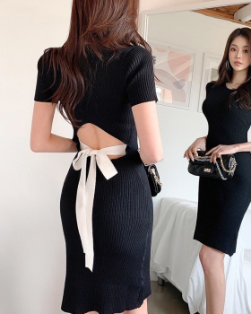 Korean style frenum dress package hip T-back for women