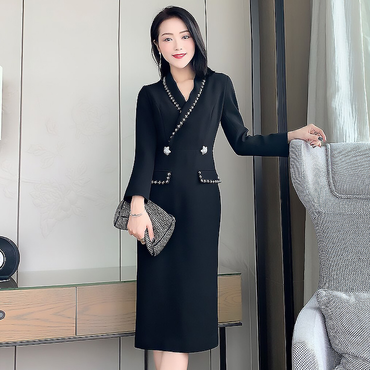 Slim long business suit spring and summer dress