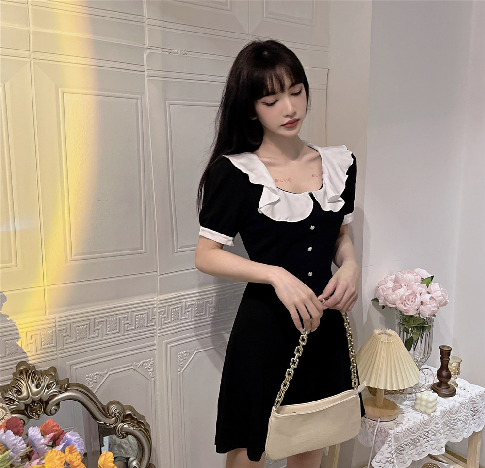Short sleeve Korean style summer dress for women