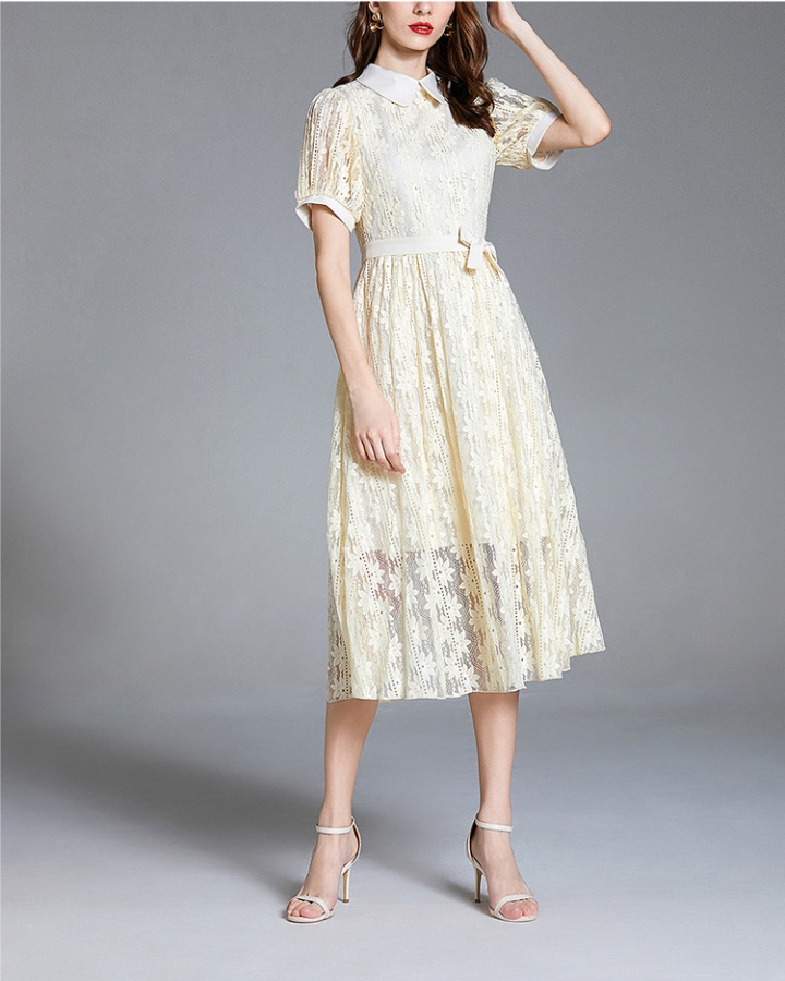 Lace summer slim France style hollow dress for women