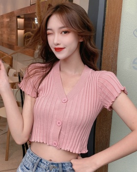 Short sleeve cardigan Korean style tops for women