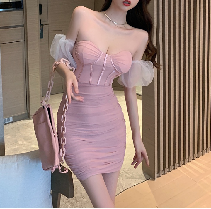 Sexy package hip dress wrapped chest formal dress