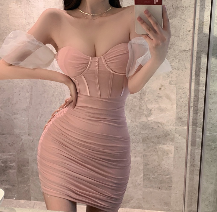 Sexy package hip dress wrapped chest formal dress