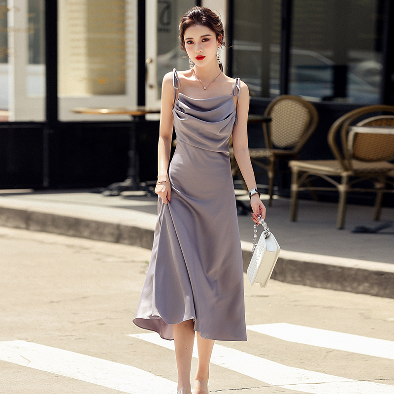 Summer temperament long dress sling dress for women