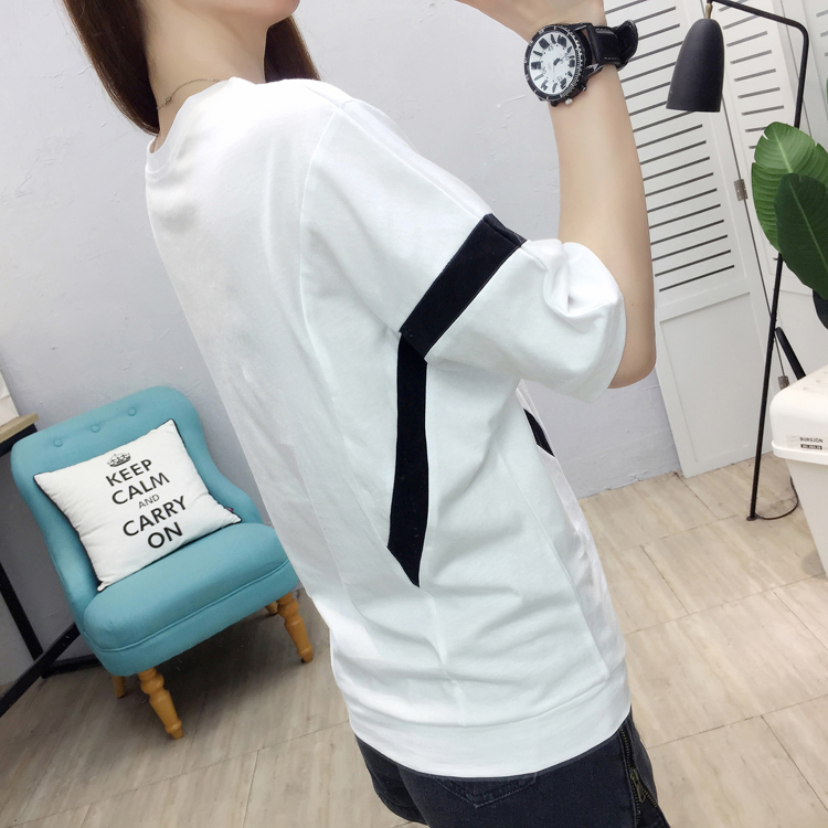 Fashion pure cotton round neck T-shirt for women