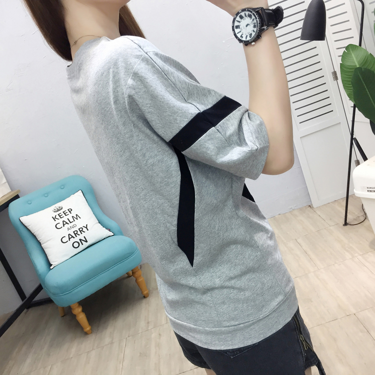 Fashion pure cotton round neck T-shirt for women