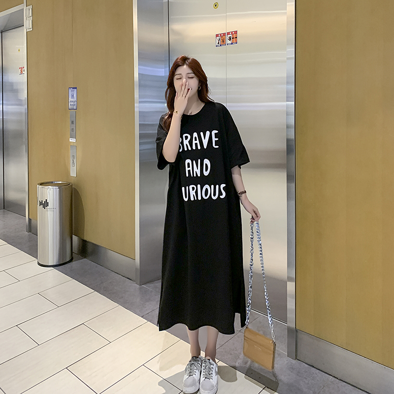 Fat large yard dress loose Korean style T-shirt