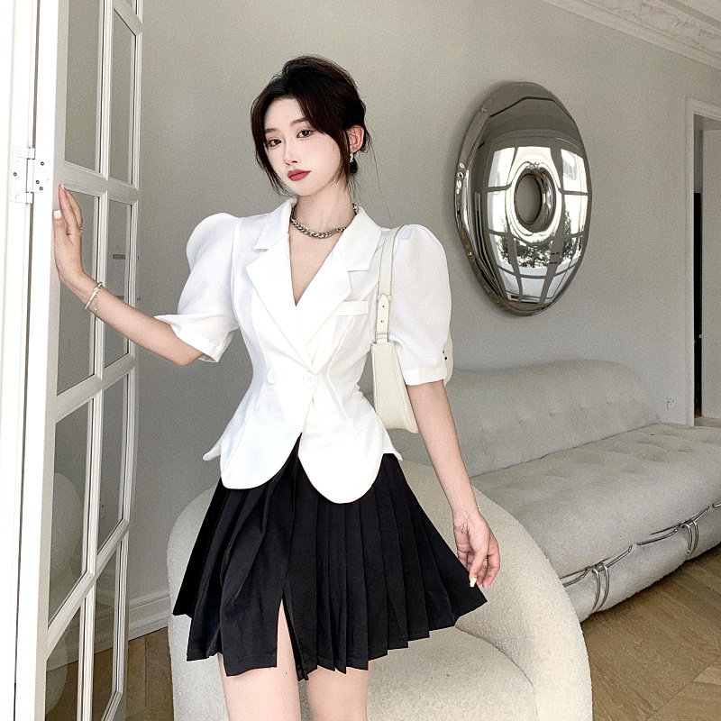 Temperament business suit Korean style tops 2pcs set