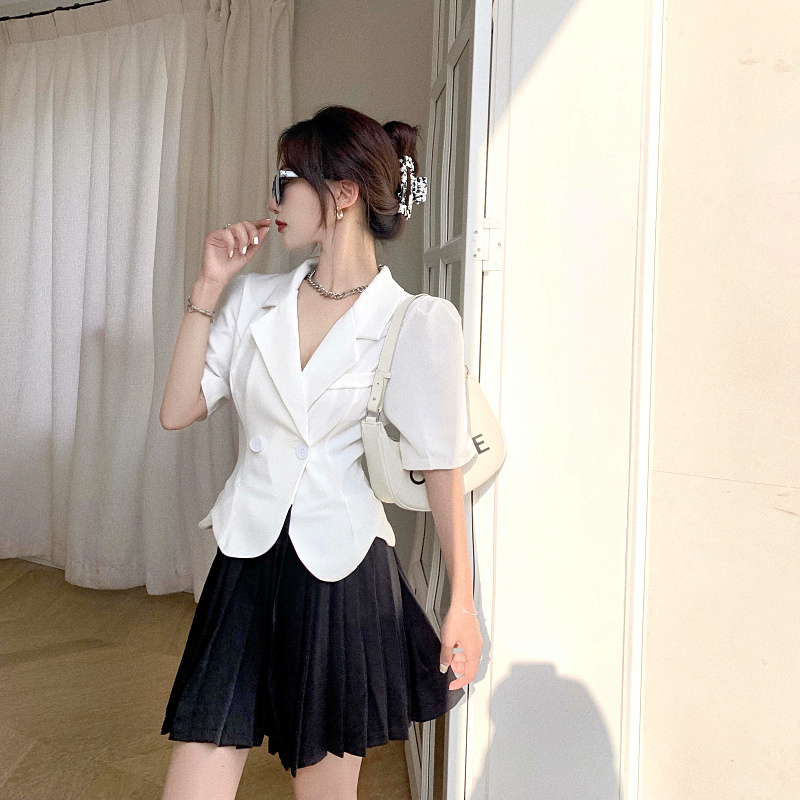 Temperament business suit Korean style tops 2pcs set
