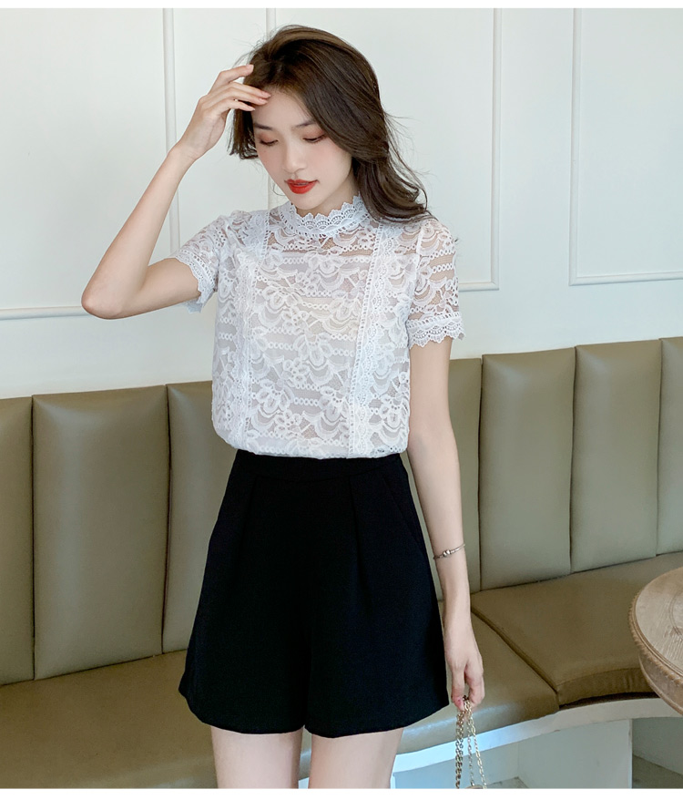 Fashion lace tops chiffon small shirt for women
