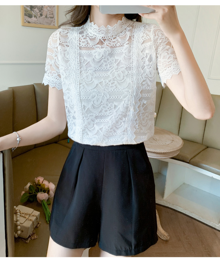 Fashion lace tops chiffon small shirt for women