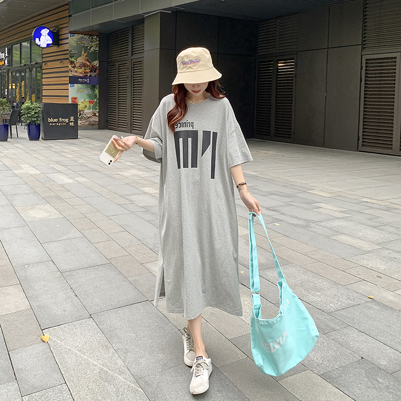 Korean style long dress large yard summer T-shirt
