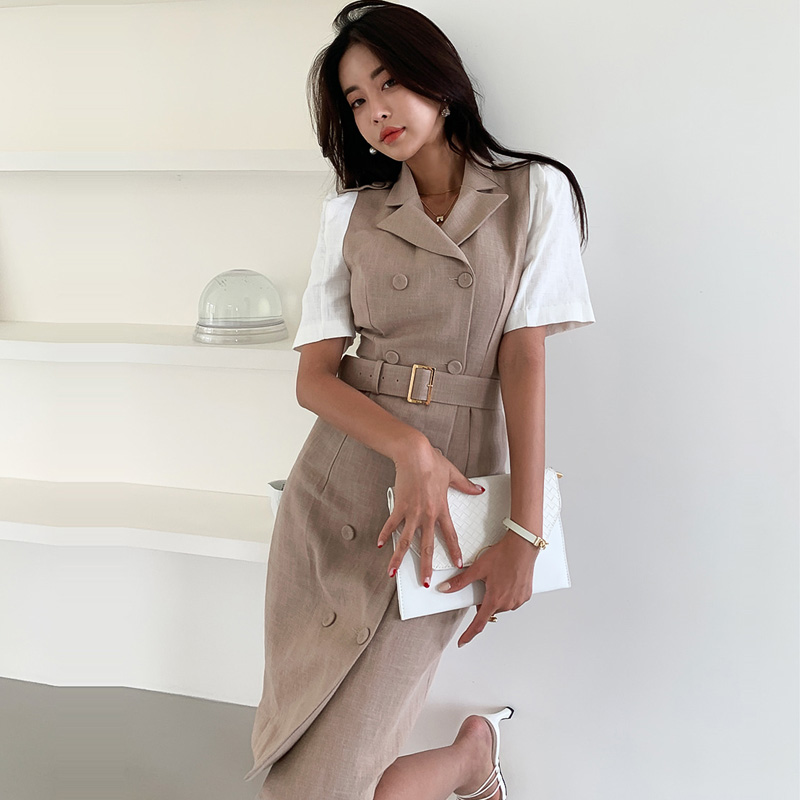 Temperament summer dress slim double-breasted business suit