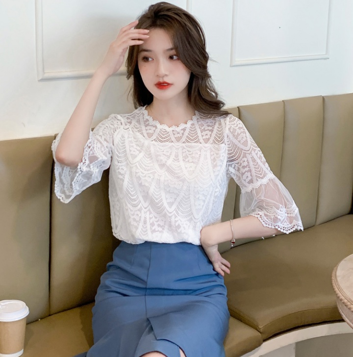 Western style summer hollow shirts lace minority tops
