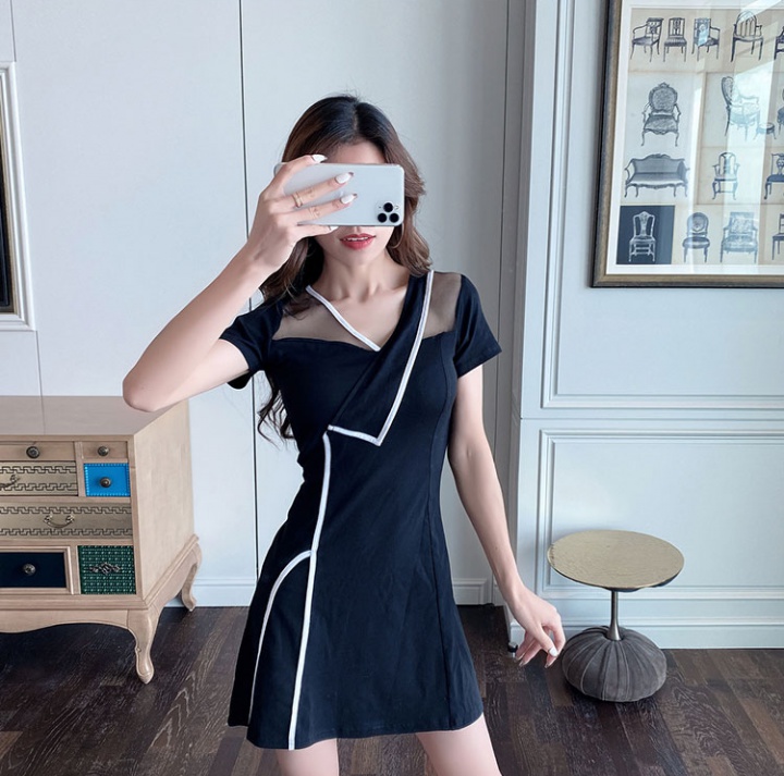 Pinched waist sexy T-back summer slim dress for women