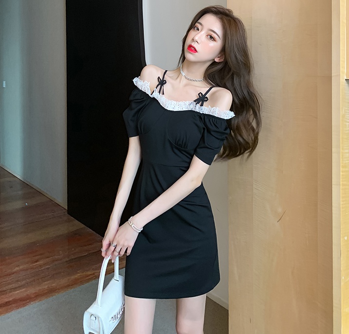 Pinched waist strapless France style dress for women
